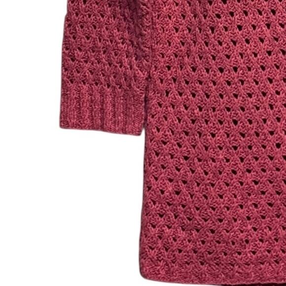 Lauren Ralph Lauren Hand Knit 3/4 Sleeve  Linen/Cotton Sweater Raspberry Sz Med - Picture 3 of 6